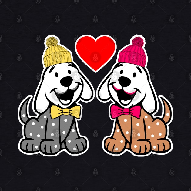 FUNNY CUTE LOVER DOGS WITH HATS AND TIES by NASMASHOP